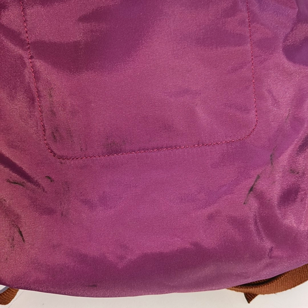 LONGCHAMP Le Pliage Medium size Plum Red Nylon Backpack Handbag Golden hardware-(SKU)-942661340