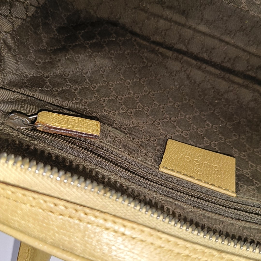 GUCCI Khaki Leather Tote Silver Hardware-(SKU)-945954036