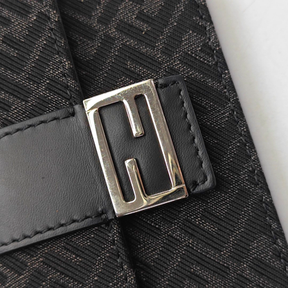 FENDI Baguette mini Black织物双F提花钱包 Silver Hardware-(SKU)-948893473