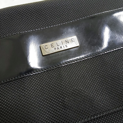 CELINE Black fabric crossbody bag shoulder bag Silver Hardware-(SKU)-946436005