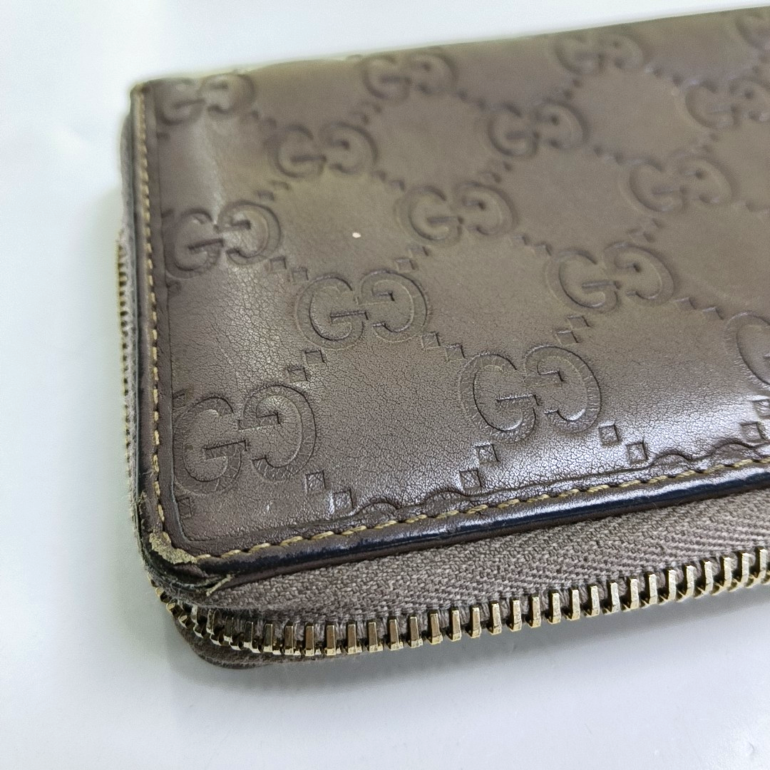 GUCCI Mayfair Purple Cowhide Monogram Embossed Wallet Golden hardware-(SKU)-957633633