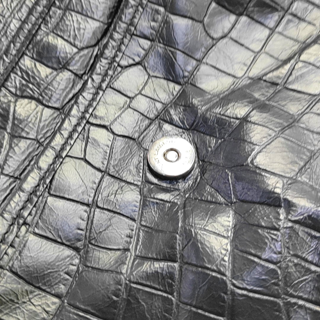 YSL NIKI Medium Size Black Calf Leather Embossed Crossbody Bag Handbag Single Shoulder Bag Black Hardware-(SKU)-967755716