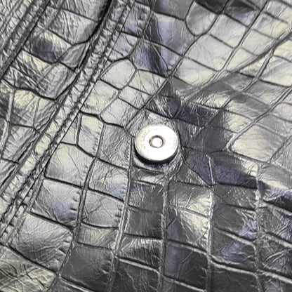 YSL NIKI Medium Size Black Calf Leather Embossed Crossbody Bag Handbag Single Shoulder Bag Black Hardware-(SKU)-967755716