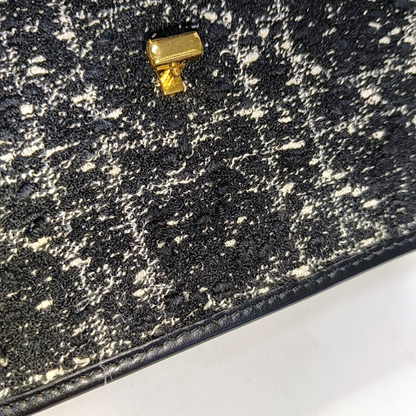 DIOR 30 Montaigne Black Fabric Montaigne Bag Shoulder Bag Crossbody Bag Handbag Golden Hardware Removable Strap-(SKU)-958282037