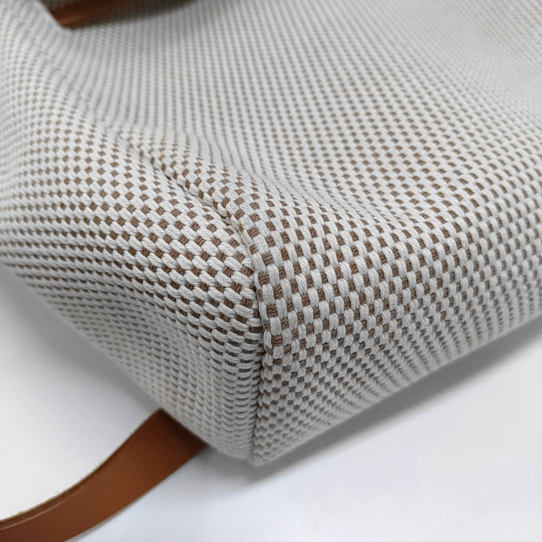 HERMÈS Herbag Small Milkshake White Canvas Backpack Handbag with Silver Hardware 🄷 Mark-(SKU)-953760184