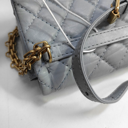 CHANEL 2.55 Blue Calfskin Quilted Intrecciato Fanny Pack, Crossbody Bag, Shoulder Bag, Golden Hardware, 27 Clasp-(SKU)-937072296