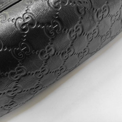 GUCCI Black cowhide monogram embossed handbag Silver Hardware-(SKU)-951637057