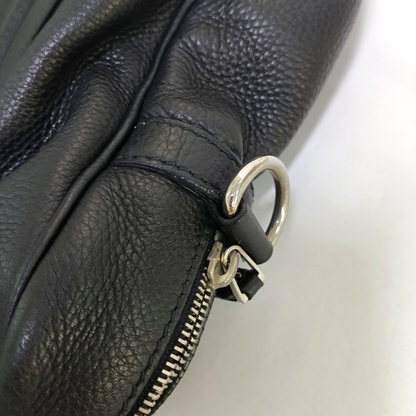 GUCCI Black Leather Single Shoulder Bag Handbag Crossbody Silver Hardware Removable shoulder strap-(SKU)-953641445