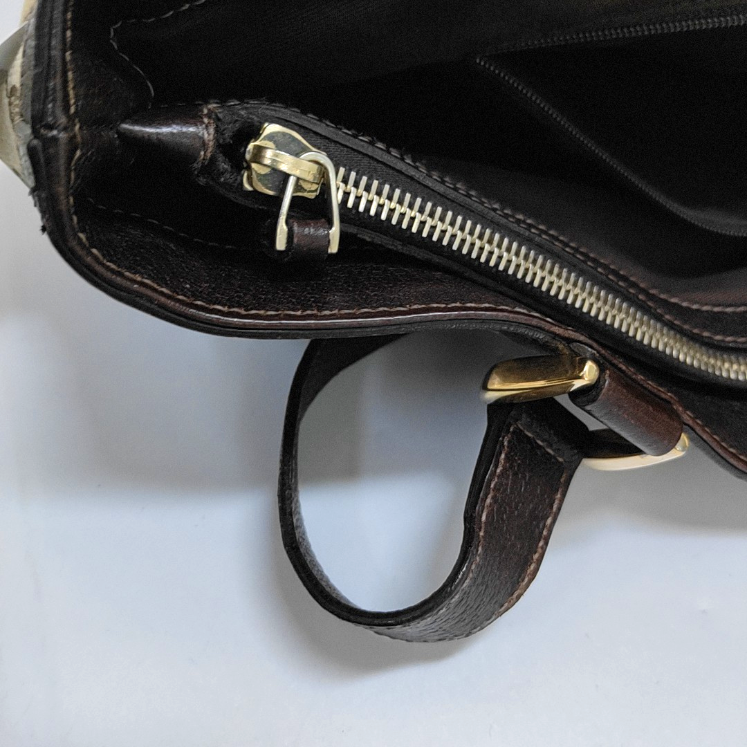 GUCCI Abbey Brown Canvas Monogram Handbag Single Shoulder Bag Golden hardware-(SKU)-959312527