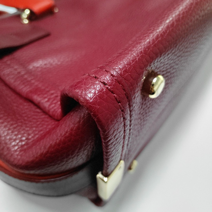 COACH SWAGGER Maroon Cowhide Single Shoulder Bag Handbag Golden hardware Removable shoulder strap-(SKU)-934444817