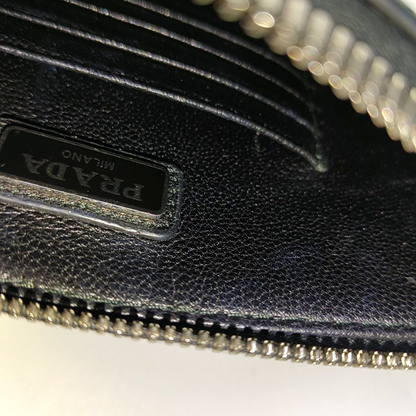PRADA Black Cowhide Logo Monogram Handbag Silver Hardware-(SKU)-955758933