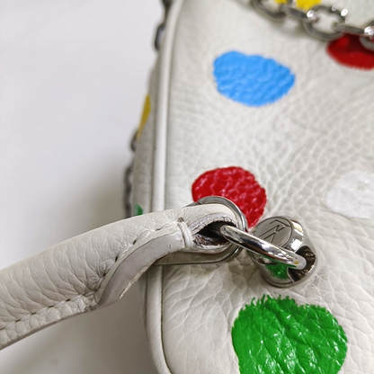 LOUIS VUITTON SQUARE White Calf Leather Printed Crossbody Shoulder Bag-(SKU)-951032831