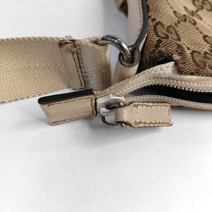 GUCCI Tote bag Khaki canvas old flower floral single shoulder bag crossbody bag Silver Hardware-(SKU)-947994741