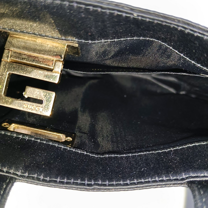 GUCCI Tote bag Black Suede Tote Bag Golden hardware-(SKU)-952448734