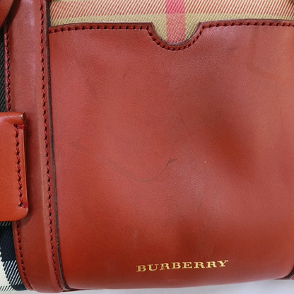 BURBERRY Alchester Red Canvas Handbag Golden hardware-(SKU)-959788155