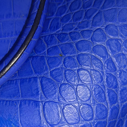 MCM NUOVO Blue Leather Crocodile Print Handbag Golden hardware-(SKU)-14502100