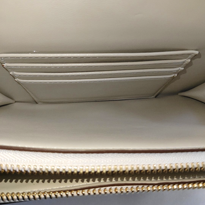 STELLA McCARTNEY Stella Logo White Leather Cutout Floral Crossbody Bag Single Shoulder Bag Golden hardware Removable shoulder strap-(SKU)-940252376