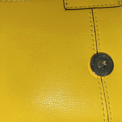 MICHAEL KORS Yellow Leather Shoulder Bag Tote Golden hardware shoulder straps-(SKU)-14044743