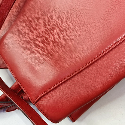 FENDI 2 Jours Small size Red Cowhide Single Shoulder Bag Handbag Crossbody Bag Gold Red Hardware Removable shoulder strap-(SKU)-946007227