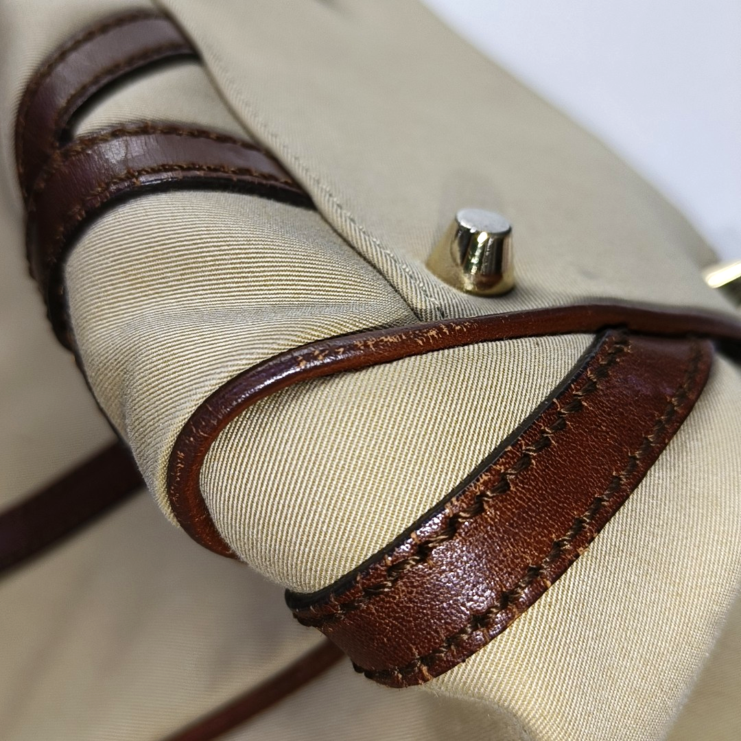 BURBERRY CanterburyMedium Khaki Canvas No Shoulder Bag-(SKU)-936730743