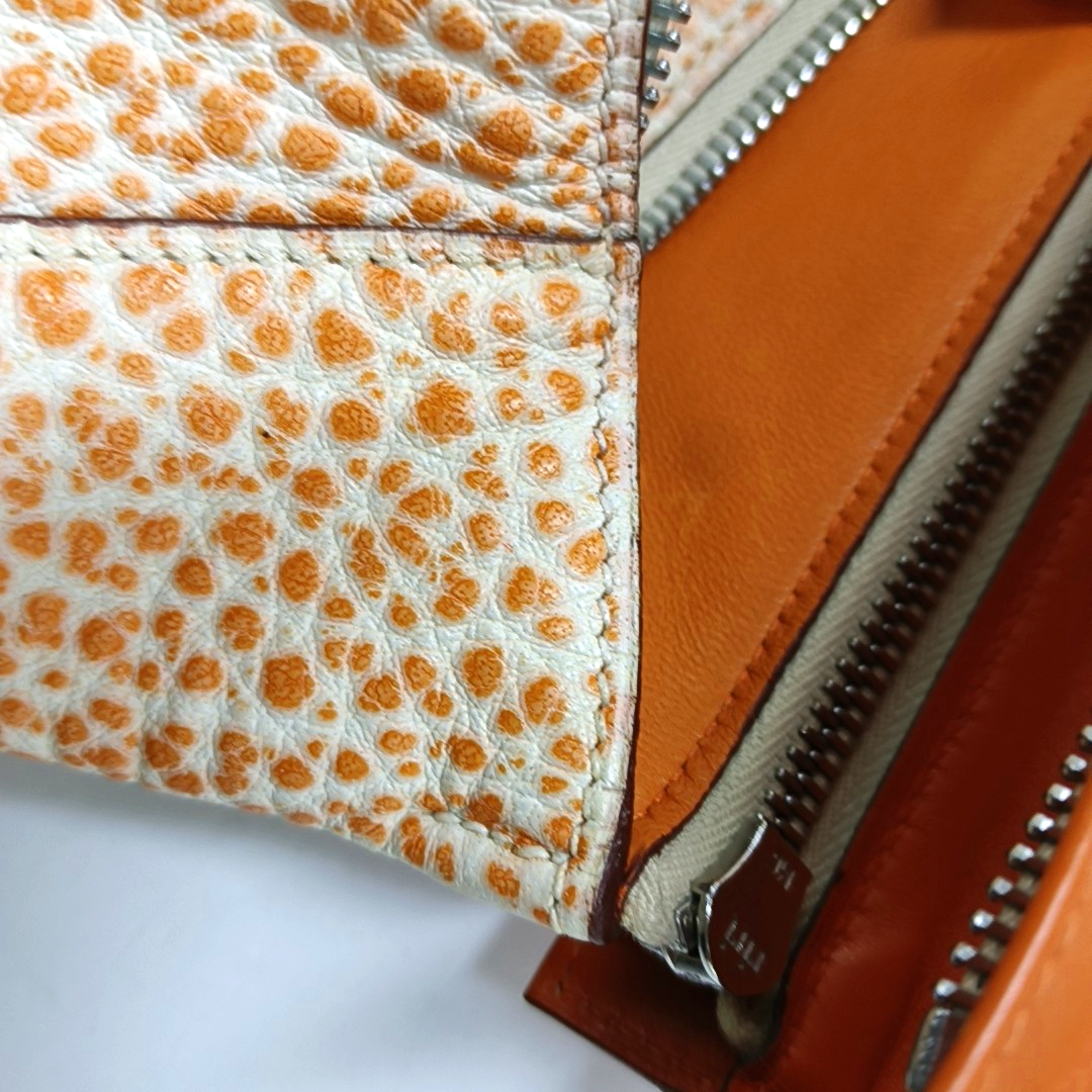 HERMÈS Yeoh Orange Pink Buffalo Leather Single Shoulder Bag Silver Hardware 🄶 Sub Pockets-(SKU)-951814551