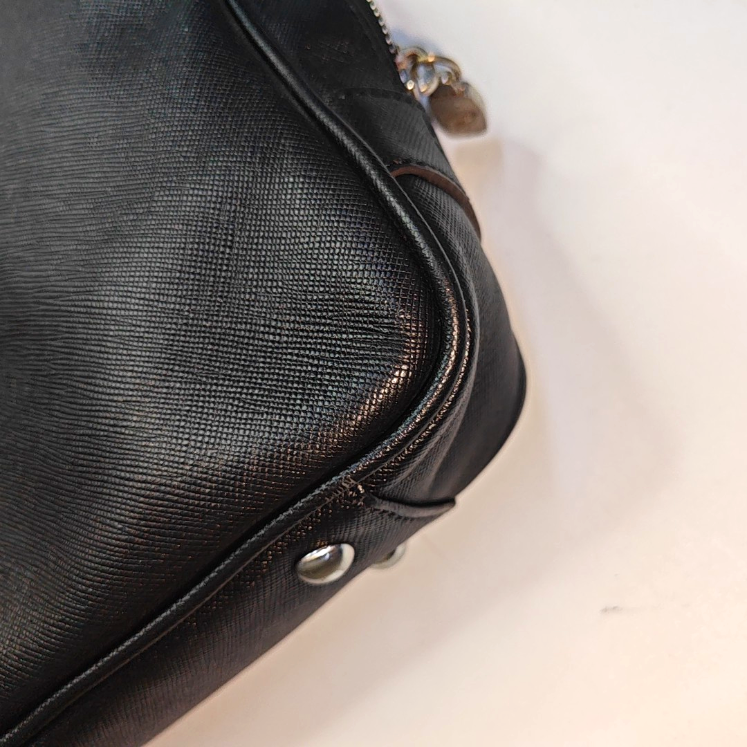 MCM Black Leather Single Shoulder Bag Handbag Crossbody Silver Hardware Removable shoulder strap-(SKU)-935548378