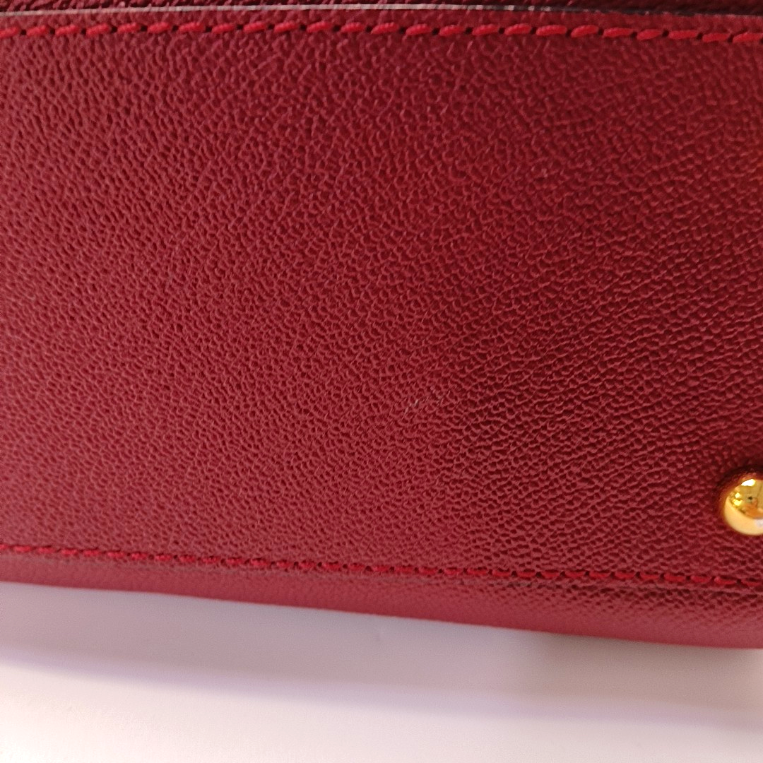 BURBERRY Buckle Red Cowhide Single Shoulder Bag Handbag Crossbody Bag Golden hardware Removable shoulder strap-(SKU)-956703529