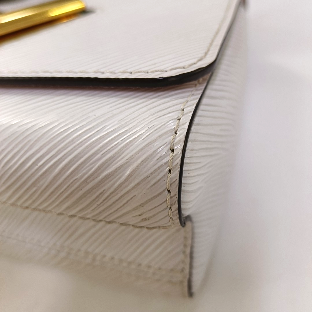 LOUIS VUITTON TWIST Small White EPI Calfskin Water Ripple Pattern Shoulder Bag with Removable Strap-(SKU)-960360137