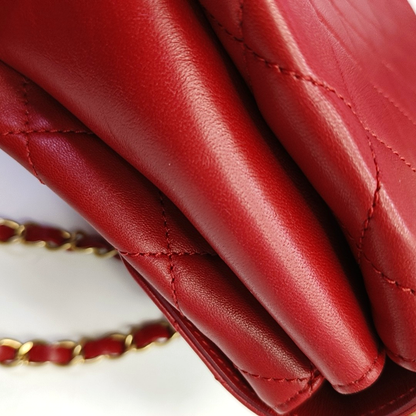 CHANEL TRENDY CC Red Calfskin Quilted Single Shoulder Bag Tote with Gold Hardware, 30 Clasp-(SKU)-946084069