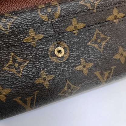 LOUIS VUITTON PORTE MONNAIE Brown coated canvas vintage wallet Golden hardware-(SKU)-956342915