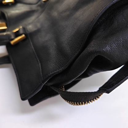 YSL CHYC Y LIGNE Small size Black cowhide tote bag Golden hardware-(SKU)-950515065