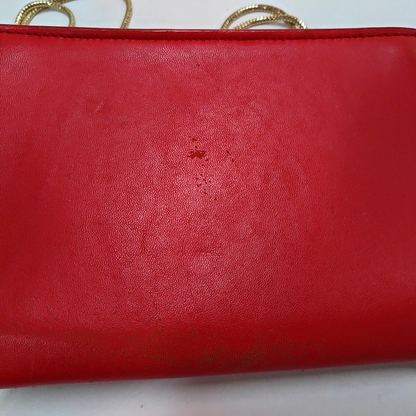 Kate Spade Red Leather Single Shoulder Bag Crossbody Bag Golden hardware Removable shoulder strap-(SKU)-941435596