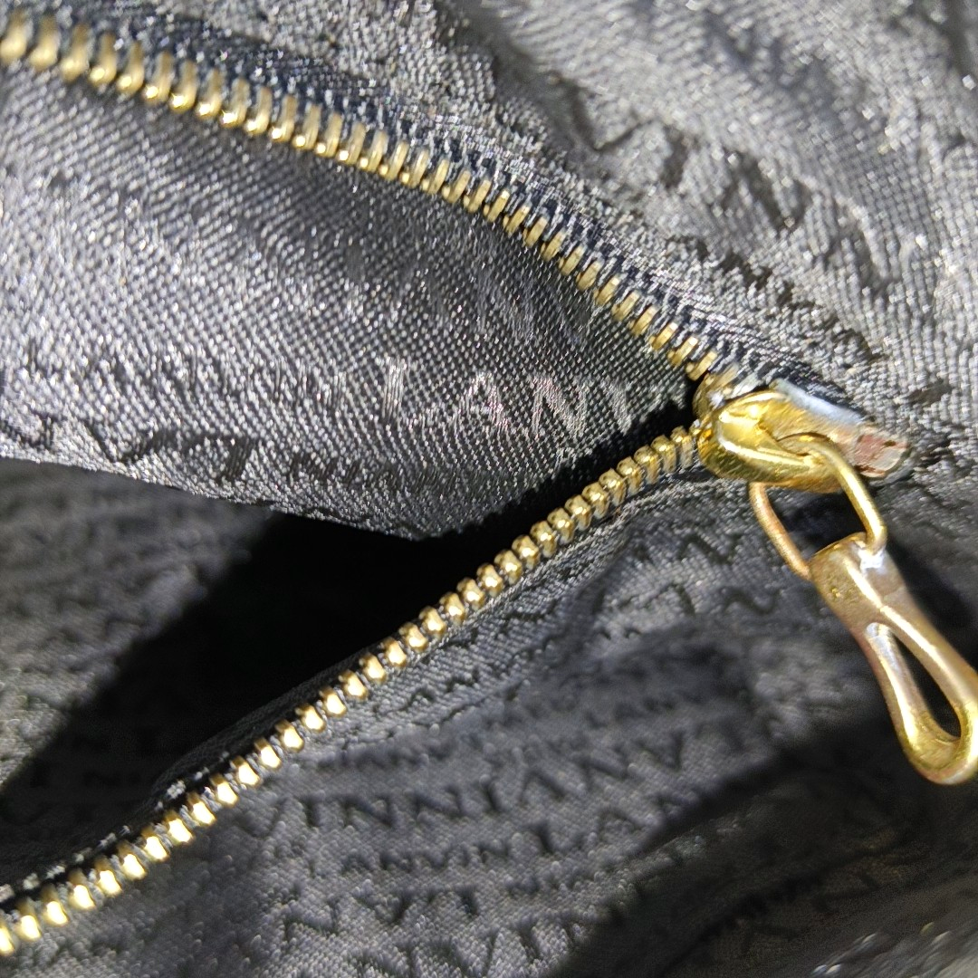 LANVIN Grey Leather Quilted Single Shoulder Bag Gold Brown Hardware-(SKU)-14232379