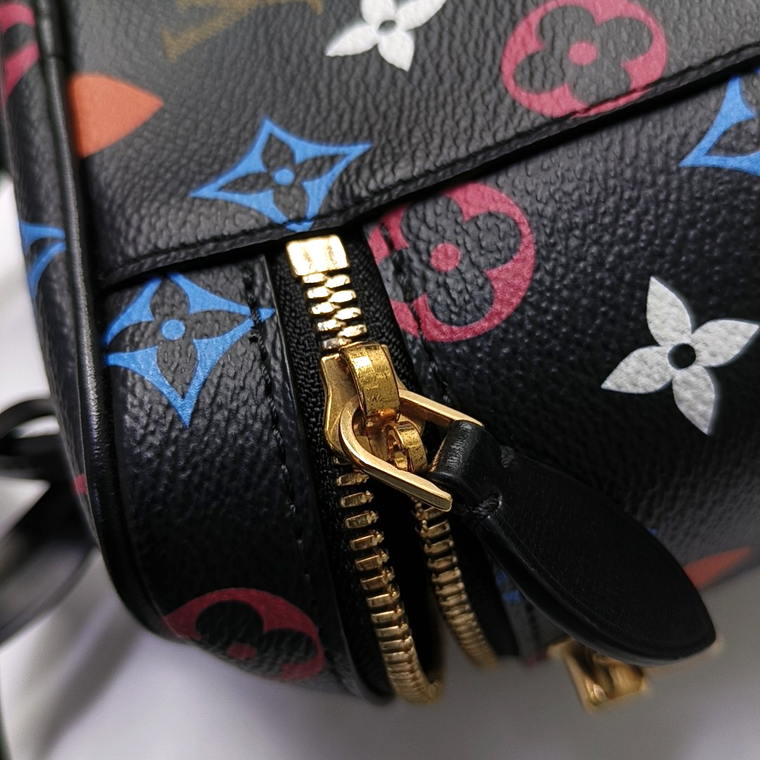 LOUIS VUITTON NICE Small Size Black Coated Canvas Printed Shoulder Bag, Tote Bag, Crossbody Bag with Golden Hardware and Detachable Strap-(SKU)-956355268