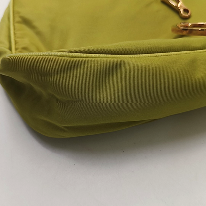 PRADA Green Nylon Logo Shoulder Bag Golden hardware-(SKU)-955381883
