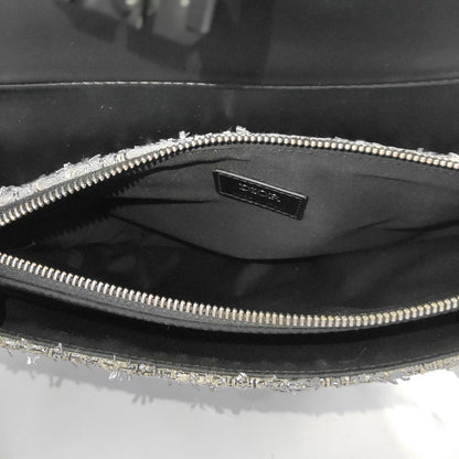 DIOR Saddle silver wool Cannage pattern saddle bag, shoulder bag, crossbody bag, handbag with silver hardware and 2 detachable straps-(SKU)-967667000