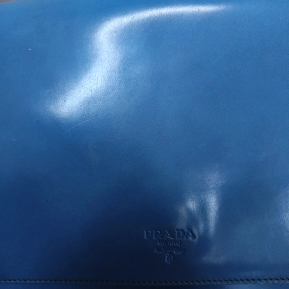 PRADA Blue cowhide single shoulder bag Silver Hardware-(SKU)-935766578