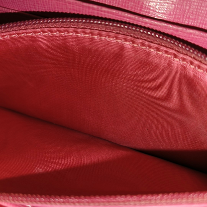 FURLA Pink Leather Embossed Sling Bag Single Shoulder Bag Golden hardware Removable shoulder strap-(SKU)-939936046