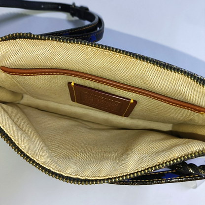 COACH Black Leather Printed Crossbody Bag Single Shoulder Bag Black hardware-(SKU)-942426241
