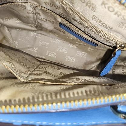 MICHAEL KORS Tote bag Small size Blue Cowhide Studs Single Shoulder Bag Tote Bag Crossbody Bag Golden hardware Removable shoulder strap-(SKU)-929655506