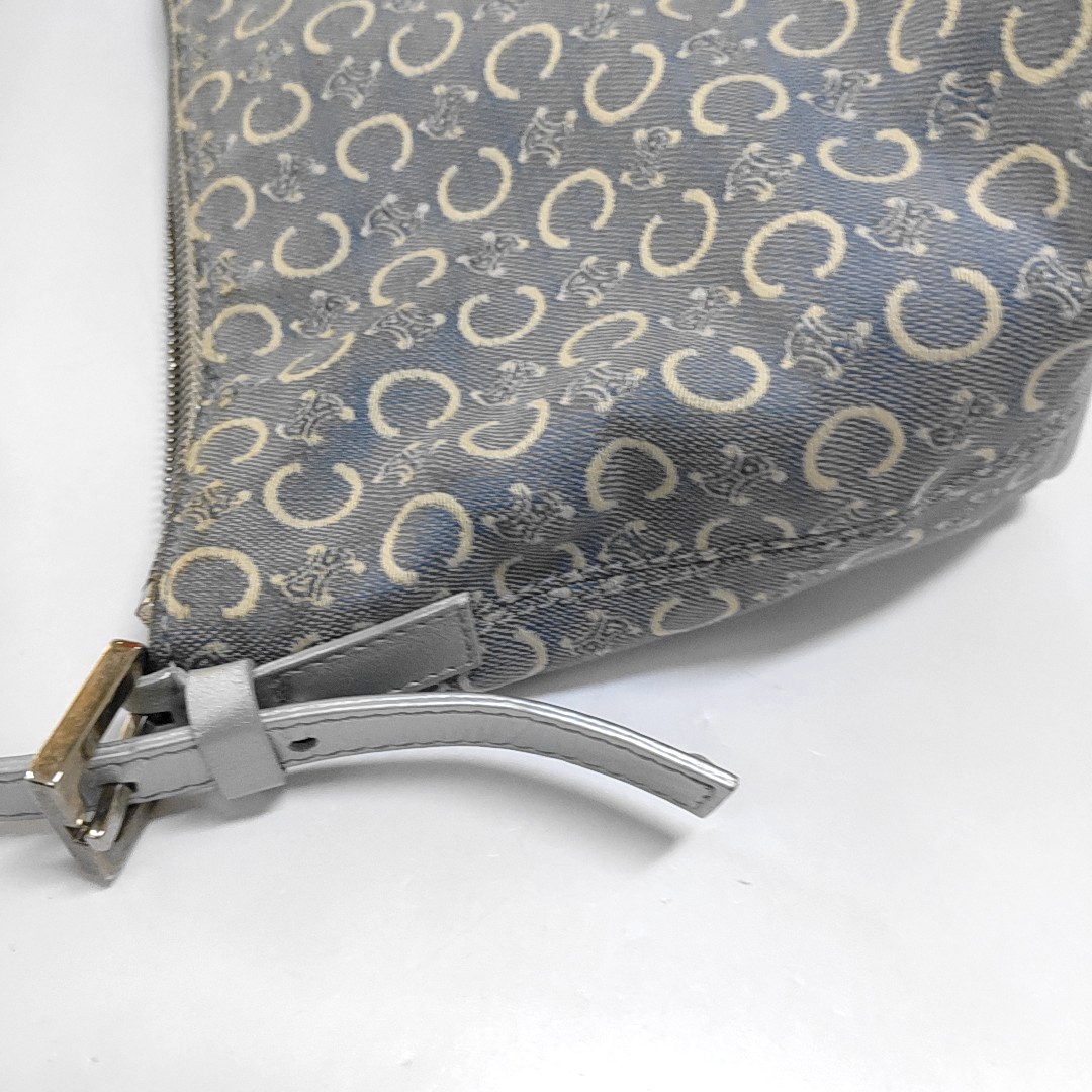 CELINE Light blue canvas triumph handbag Silver Hardware Removable shoulder strap-(SKU)-959238155