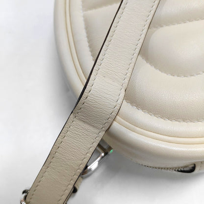 HERMÈS In-The-Loop Cream Swift Leather Quilted Embossed Shoulder Bag with Detachable Strap, Silver Hardware, Z Clasp-(SKU)-968173215