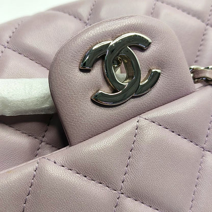 CHANEL CLASSIC FLAP Light Purple Lamb Leather Quilted Shoulder Bag with Removable Strap-(SKU)-968118036