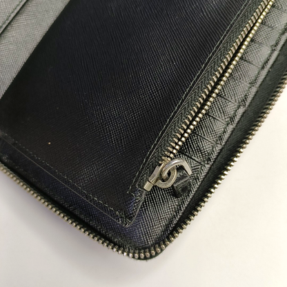 PRADA Red Leather Embossed Wallet Silver Hardware-(SKU)-942851386