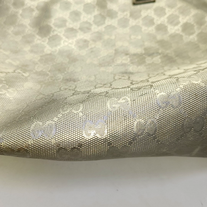 GUCCI GG Imprime Silver Coated Canvas Monogram Shoulder Bag Handbag Silver Hardware-(SKU)-957584035
