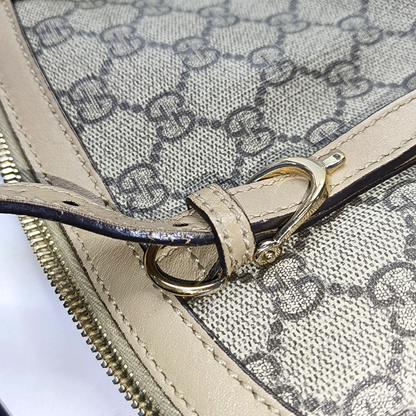 GUCCI Small size Khaki Coated Canvas Monogrammed Single Shoulder Bag Tote Golden hardware Removable shoulder strap-(SKU)-942536212
