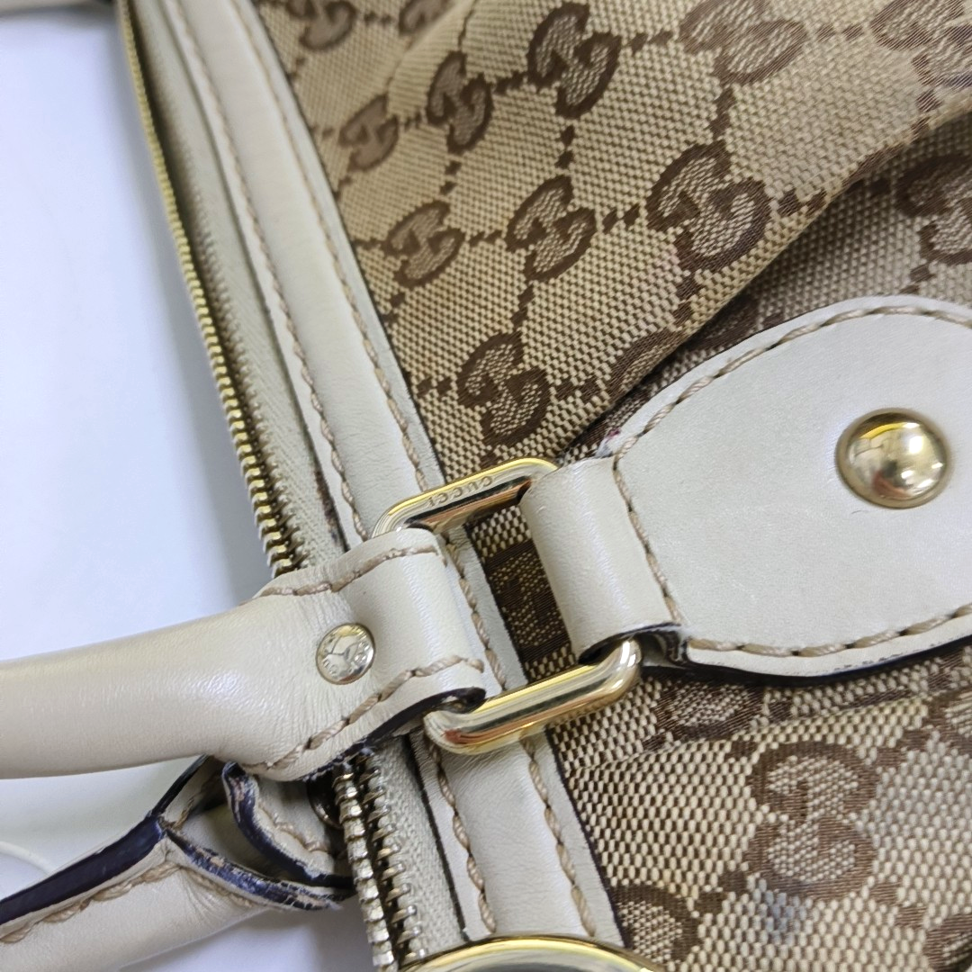 GUCCI Sukey Khaki canvas monogram crossbody bag, handbag Golden hardware Removable shoulder strap-(SKU)-946495807