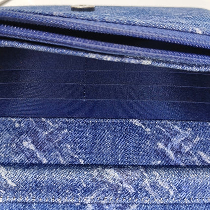 CHANEL WOC Mini Blue Denim Quilted Shoulder Bag with Detachable Strap, Silver Hardware, 28 Compartments-(SKU)-969867526