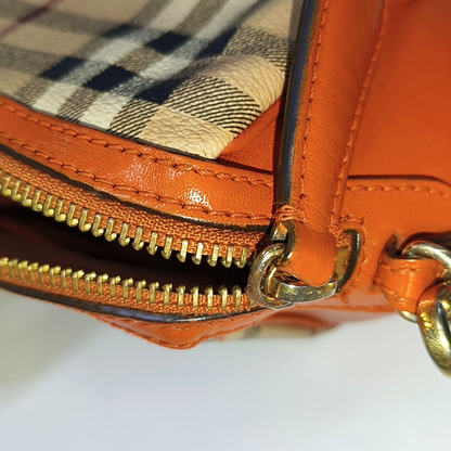 BURBERRY Beige Coated Canvas Warhorse Plaid Single Shoulder Bag Clutch Crossbody Golden hardware Removable shoulder strap-(SKU)-941127528