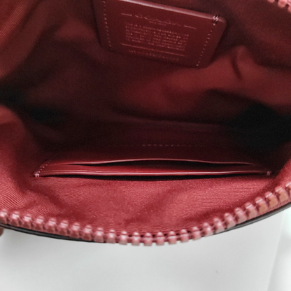 COACH ACADEMY Red Coated Canvas Carriage Tote Bag Clutch Golden hardware-(SKU)-14078006